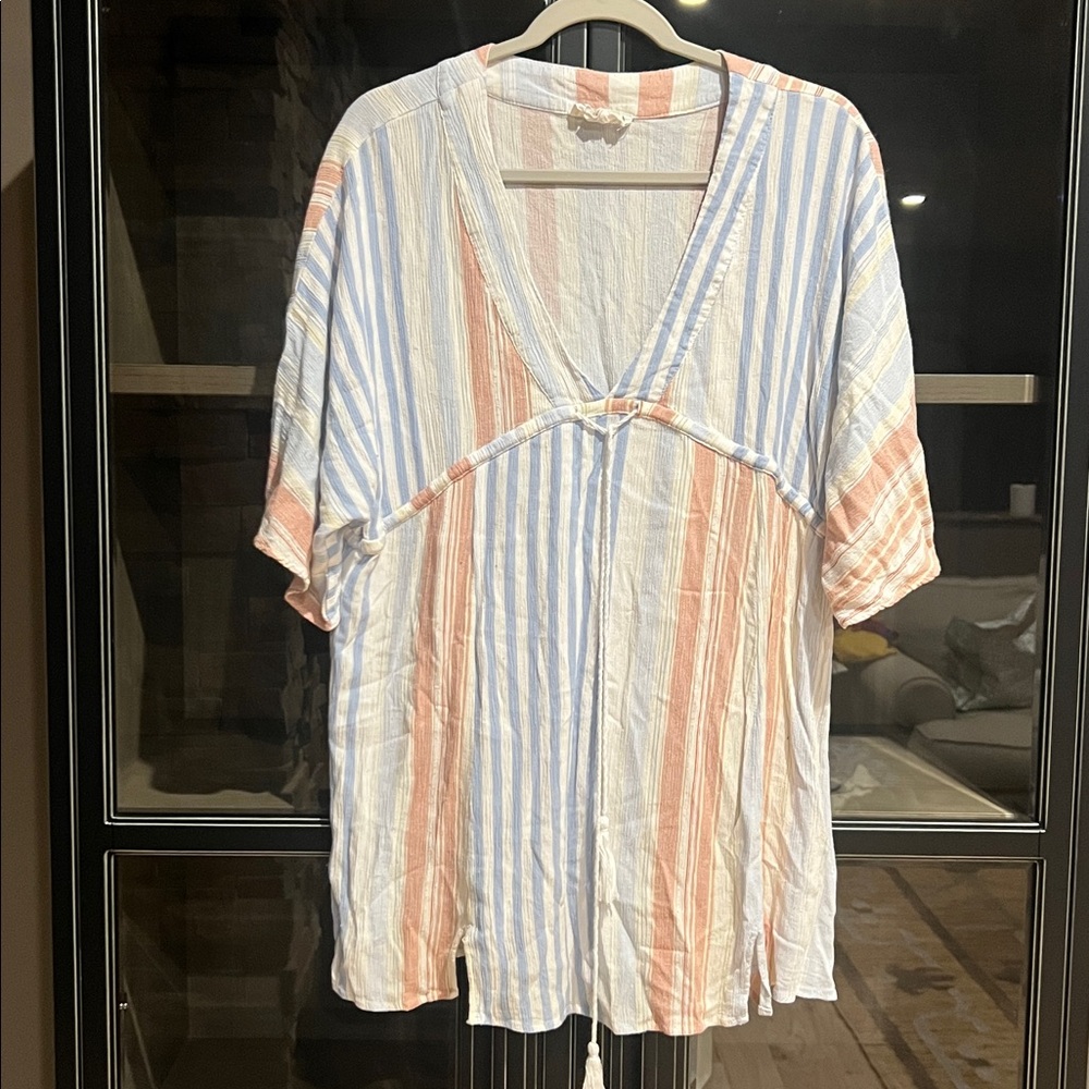 Love Riche Striped Tunic in Blue, White, and Orange